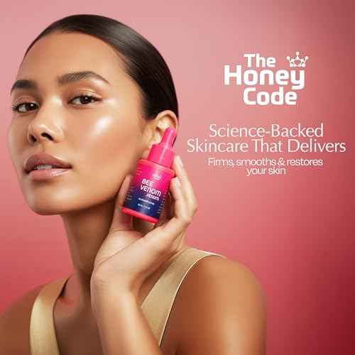 The Honey Code Bee Venom Serum - Hydrating & Firming face - No Parabens or Sulfates - 30ml 1Fl.oz - Squalane, Hyaluronic Acid, Vitamin C Skin Care Formula 0.5% Real Bee Venom