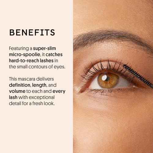 Winky Lux Detail Oriented Mascara ? Slim Tightline Mascara with Skinny Micro Spoolie, Lengthening, Volumizing, Defining, Curling & Buildable Formula, Black for Top & Bottom Lashes
