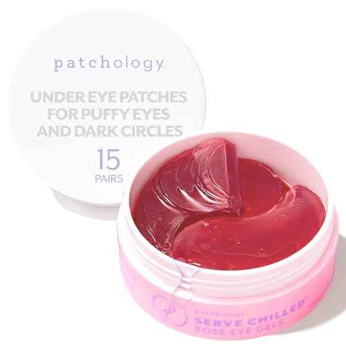 Patchology Serve Chilled Ros? Eye Gels - Eye Patches for Puffy eyes & Dark Circles, Gel Eye Patches, Under Eye Mask w/Hyaluronic Acid, Eye Treatment Products & Mini Beauty Products (15 Pairs/Jar)