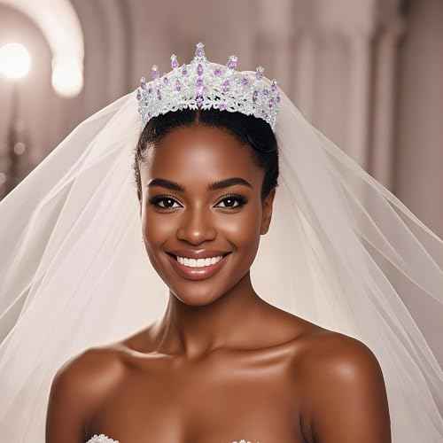 Tiaras and Crowns for Women Crystal Princess Tiaras Rhinestone Queen Crowns For Wedding Bridal Birthday Prom Pageant Party (Tiara 100)