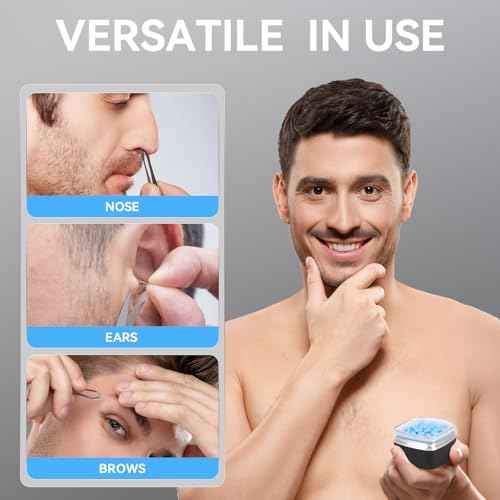 Nose Wax Kit - Portable Ear Nose Hair Waxing Kit for Men and Women with 100g £×ax, 20 Applicators, 30 Nose Hair Sticks, 10 Mustache & 10 Ear Protectors, Wax Warmer Kit for Hair Removal