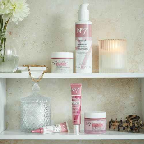 No7 Restore & Renew Face & Neck Multi Action Skincare System - SPF 30 Day Cream with Vitamin C & Collagen Peptides + Anti Aging Facial Serum + Hyaluronic Acid Hydrating Night Cream (3 Piece Kit)