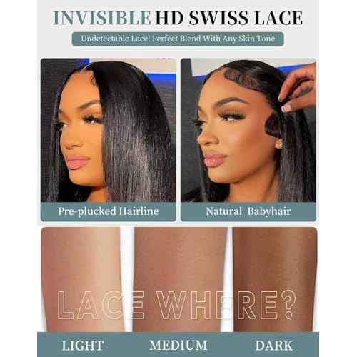 20 Inch Straight Wigs Human Hair Can Last 6-9 Months 200 Density HD Lace Front Wigs Human Hair 13x6 Real Human Wig Pre Plucked Tangle-Free Natural Black for Women