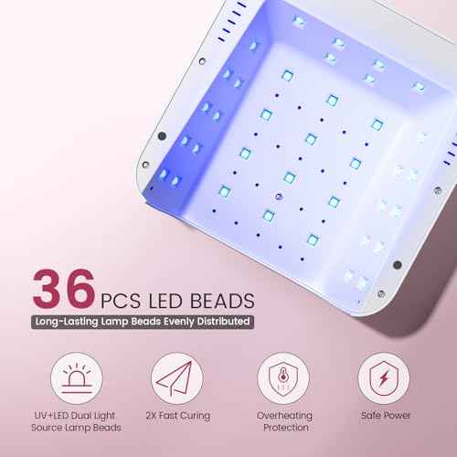 Lavinda UV Light for Gel Nails, Professiona UV LED Nail Lamp 2X Faster Curing Nail Dryer Nail Light Compatible with All Gel Types for Home Salon (NovaGlow White)
