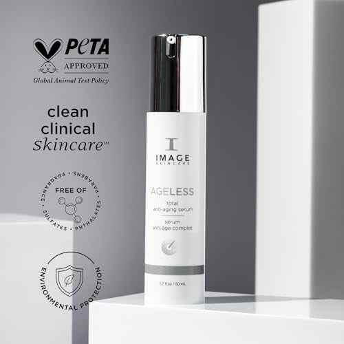 IMAGE Skincare, AGELESS Total Serum, AHA Anti-Aging Face Serum with Peptides to Firm, Hydrate, Smooth Wrinkles and Even Tone, 1.7 fl oz