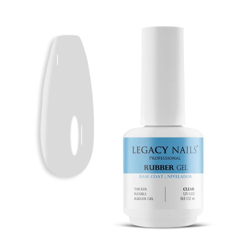 Professional Rubber Gel Base Coat - UV-LED Thick Flexible Builder | 0.5 fl oz Clear