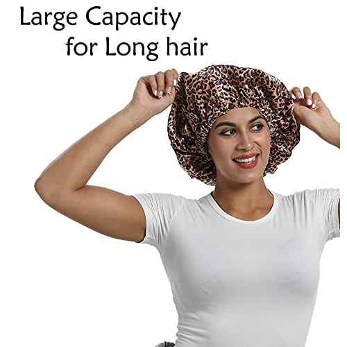 100% Mulberry Silk Lined Bonnet Adjustable Satin Sleep Cap 19 Momme Silk Bonnet for Women Curly,Long Hair Care