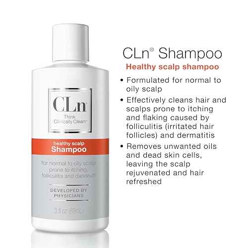 CLn Shampoo with Salicylic Acid ? 3 fl oz, Clarifying Anti Dandruff Shampoo for Oily Hair, Itchy or Flaky Scalp Prone to Dandruff, Folliculitis & Seborrheic Dermatitis, Hypoallergenic Formula