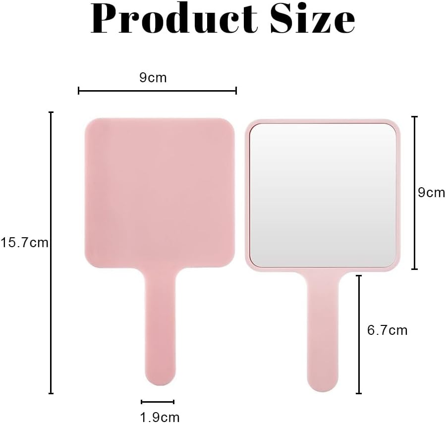 Solarix Handheld Makeup Mirror - Personalized Image & Text | Portable Square Vanity Mirror 15.7x9cm