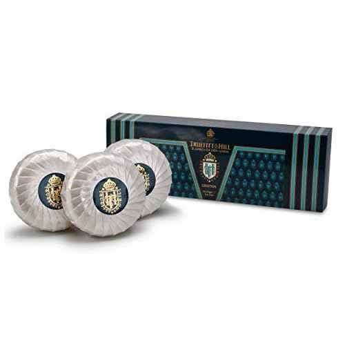 Truefitt & Hill Triple-Milled Luxury Bath & Body Soaps - Grafton - Long-Lasting Fragrance, Premium Rich Lather - 3 x 5.29 oz.