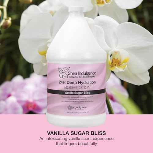 Ginger Lily Farms Botanicals Shea Indulgence 24H Deep Hydration Body Lotion, 100% Vegan & Cruelty-Free, Vanilla Sugar Bliss Scent, 1 Gallon (128 fl oz) Refill
