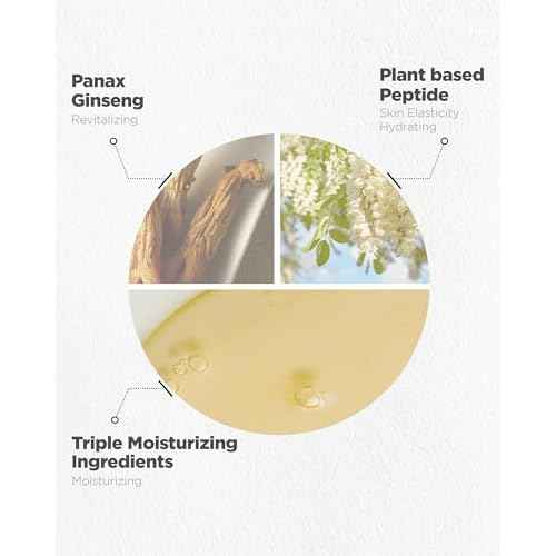 Natural Repair Cream - Vegan Red Ginseng & Peptides Nourishing Moisturizer for Enhanced Elasticity and Vitality - Anti Aging, Firming, Hydrating Face Cream for Rough and Dry Skin, 1.69oz.