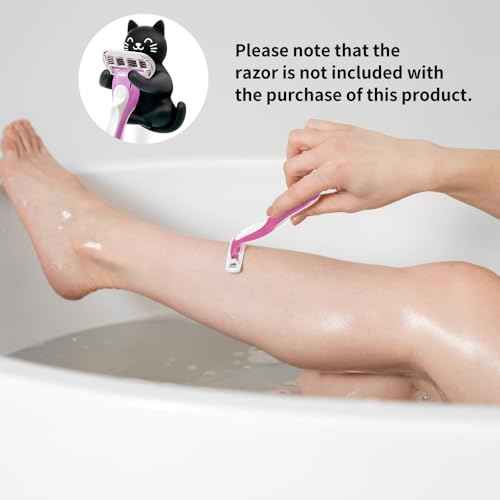 AGMDESIGN Cute Cat Razor Holder, Relaxing Shower Accessories, Women's Razor Hang in Shower, Funny Black Cat Bathroom Decor Gifts for Men Women Wife Husband Boyfriend Girlfriend