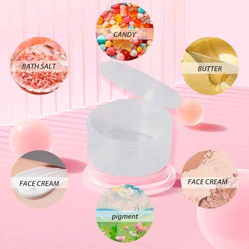 150pcs plastic cosmetic jar 7g/7ml clear case with snap lids portable,Travel Storage Cosmetic Samples Beauty Products Mini Containers with Lids, Airtight Cosmetic Containers with Lids