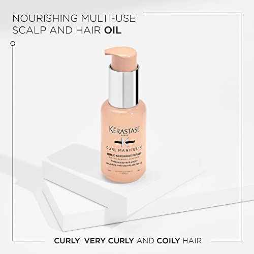 K?RASTASE Curl Manifesto Sublime Repair Hair & Scalp Oil, Soothes & Strengthens Hair, Soothes Dry Scalp, Anti-Frizz for All Wavy, Curly, Very Curly & Coily Hair, 1.7 Fl Oz