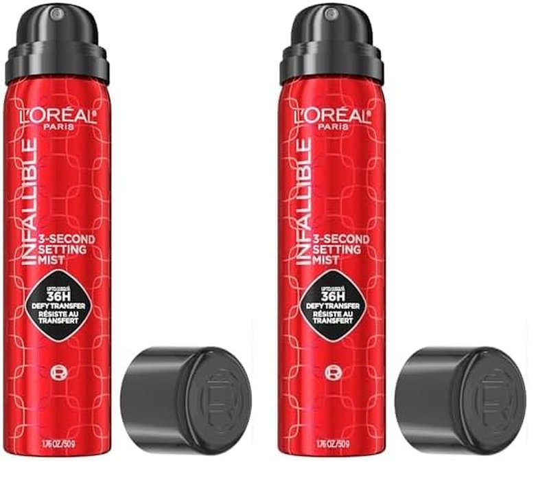 L'Oreal Paris Infallible Setting Spray Mist - Microfine 36HR Hold | Clear, 1.76 oz (Pack of 2)