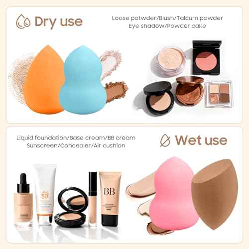 30 Pcs Multicolor Makeup Sponge Set - Latex-Free, Soft & Reusable Beauty Blender Sponges for Wet/Dry Use Blending Powder Puff for Foundation & Concealer Washable Makeup Sponges