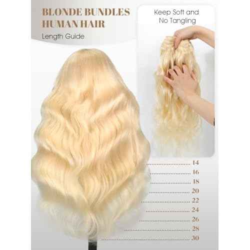 613 Blonde Body Wave Bundles Human Hair 30 Inch 613 Bundle 100% Unprocessed 12A Grade Brazilian Virgin Hair Bundles 1 Single Bundle Human Hair 613 Blonde Bundle