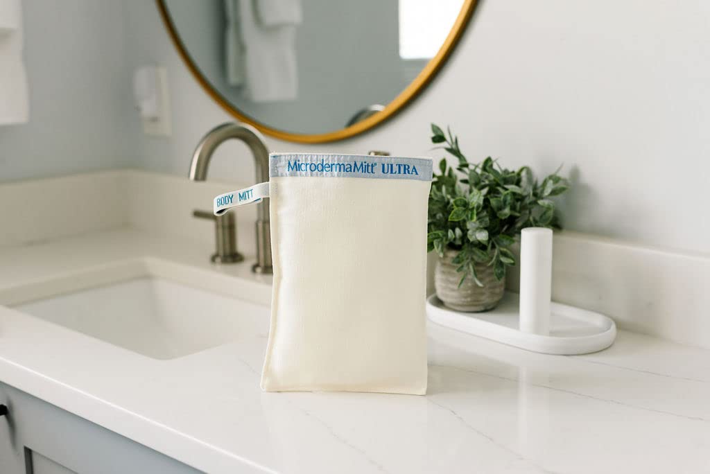 ULTRA Deep Exfoliating Mitt for Body - Premium Turkish Kessa Exfoliating Body Scrubber Glove – Keratosis Pilaris Treatment Exfoliator, Strawberry Skin, Ingrown Hair for Ultra Smooth Skin