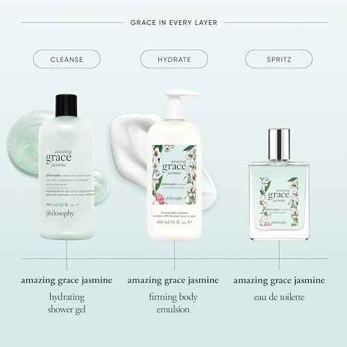 philosophy amazing grace jasmine eau de toilette - alluring & sensual women's perfume - with notes of bergamot & musk - long lasting fragrance - 2 fl oz