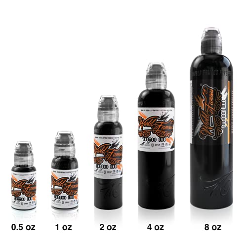 World Famous Tattoo Ink - Rocker Black Tattoo Ink - Professional Tattoo Ink & Tattoo Supplies - Skin-Safe Permanent Tattooing in Bold Shades - Vegan & Non-Toxic (8 oz)