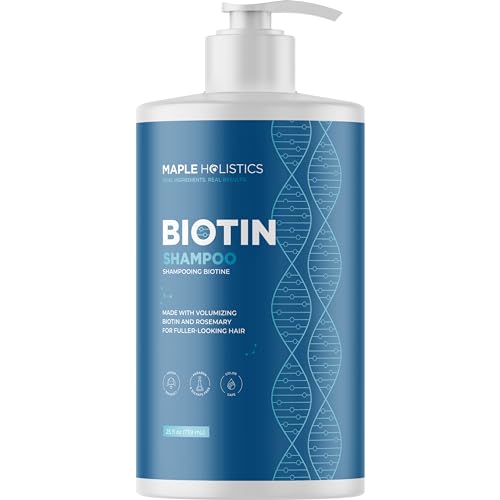 Rosemary and Biotin Shampoo for Thinning Hair - Vegan Volumizing Shampoo for Fine Hair with B Vitamins Argan Oil & Tea Tree Essential Oil - Paraben Silicone and Sulfate Free Vegan Formula (25 Fl Oz)