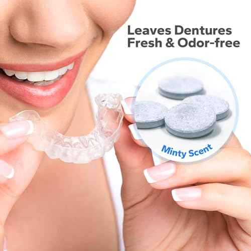 Retainer Cleaner (60 Tablets), Denture Cleaning Tablets, Powerful Cleaning Agents Odor Neutralizing, Odor-Free With a Pleasant Minty Scent, Versatile For All Dental Appliances