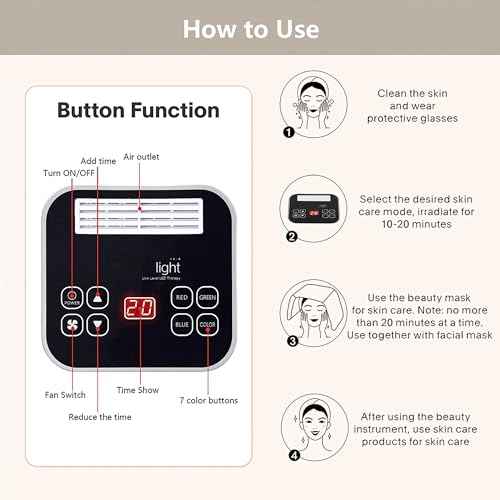 Led-Face-Tool£¬LED Light Therapy Facial Mask£¬7 in 1 Beauty Equipment for Skin Care at Home