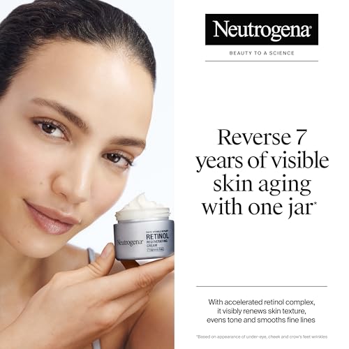 Neutrogena Rapid Wrinkle Repair Retinol Face Moisturizer, Fragrance Free, Anti-Aging Face Cream with Retinol & Hyaluronic Acid, 1.7 oz + Trial Size Hydro Boost Facial Cleanser, 0.5 fl. oz