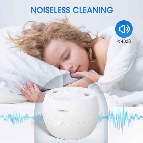 Ultrasonic Retainer Cleaner Machine, Cleaning Pod for Jewelry Cleaner, Dentures, Mouth Guards, Rings, Earrings, Glasses- 200ML 45kHz One-Touch 5-Minute Deep Clean (White)