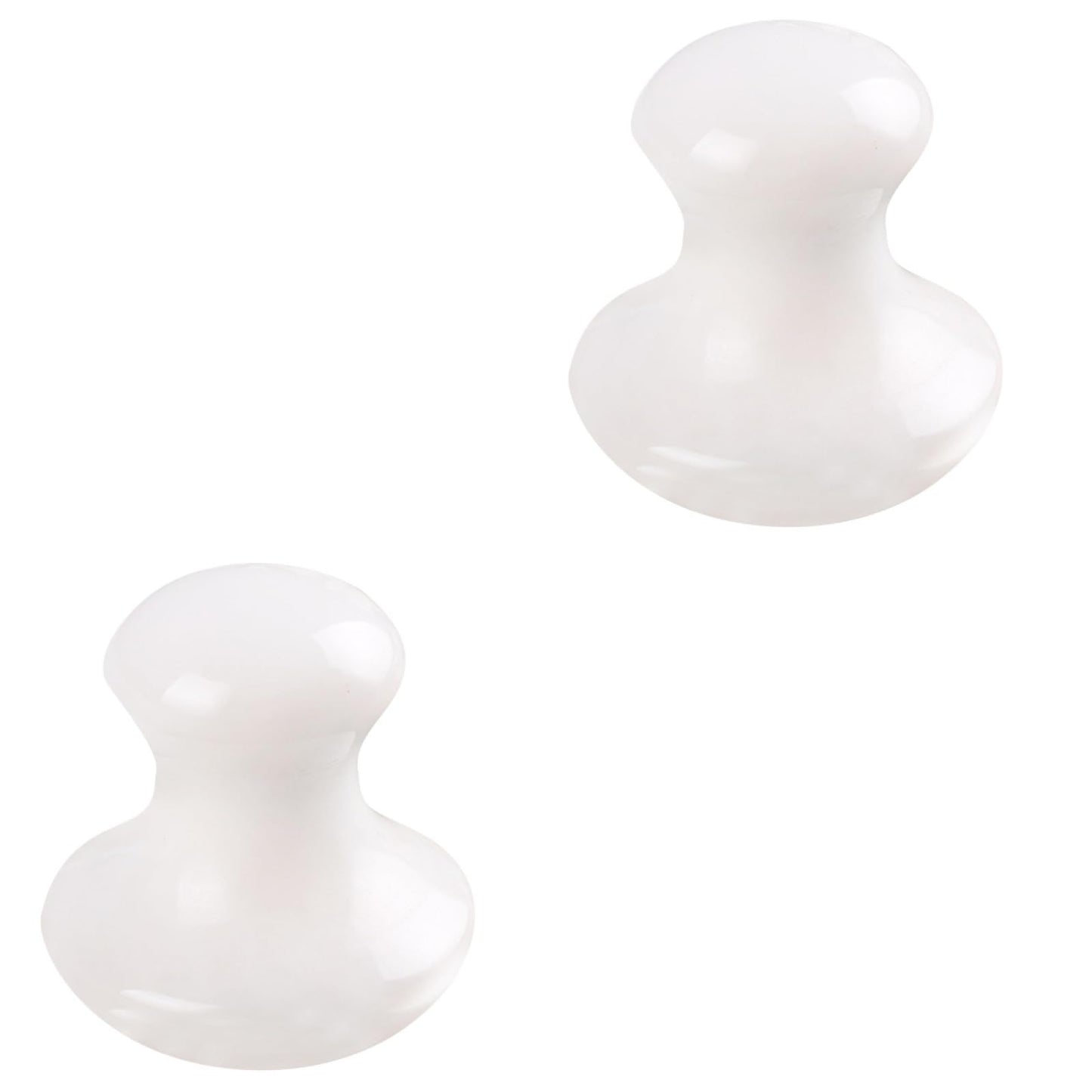 Uonlytech 2Pcs Gua Sha Facial Tools, White Jade Quartz Massage Gua Sha Rollers Stones Scraping Massage Tool for Women Home Spa