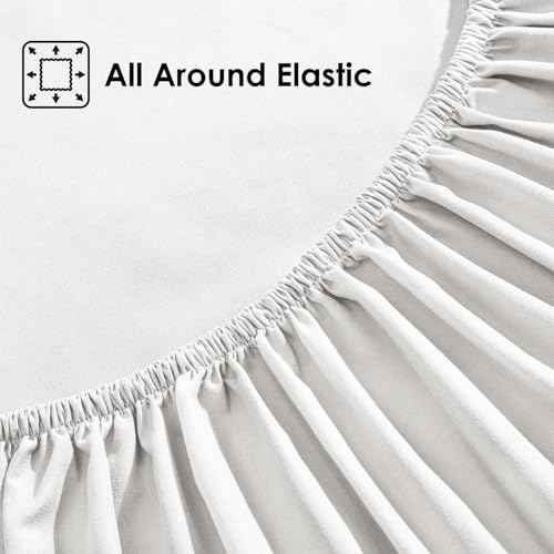 ClevaHome Sheet Set Full Size, 4-Piece Bedding, Lightweight & Super Soft Easy Care Microfiber? Shrinkage & Fade Resistant Bedding Set with 14'' Deep Pockets (Pearl White)
