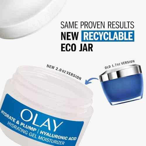Olay Hylauronic Acid Face Mousturizer, Plump & Hydrate, Fragrance-Free - Hydrating Gel for Dry Skin Retain & Replenish Moisture, with Niacinamide, Non-Greasy, 2 Oz