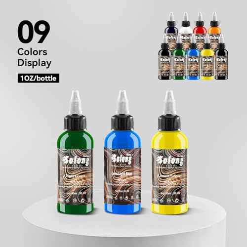 9PCS Tattoo Ink Color Set, 1oz (30ml) Tattoo Supply USA Pigment Kit Solong Tattoo Ink Set TI302S-30-9