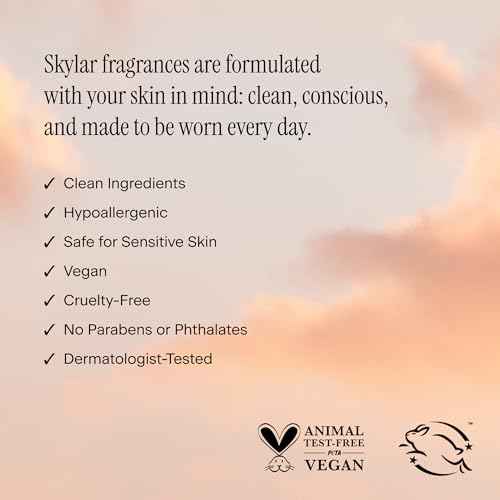 Skylar Vanilla Sky Eau de Parfum -Hypoallergenic & Clean Perfume for Women & Men, Vegan & Safe for Sensitive Skin- Notes of Cappuccino, Vanilla & Caramelized Cedar - 50mL /1.7 Fl oz