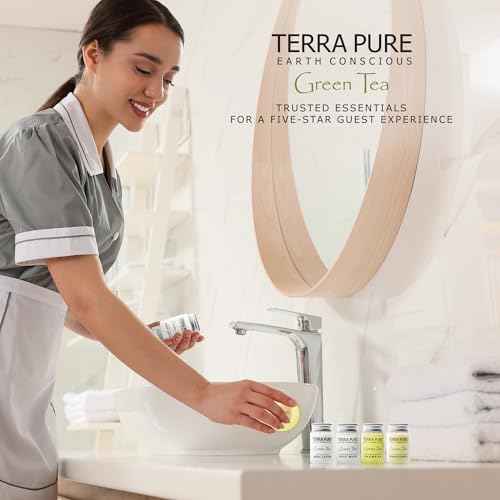 Terra Pure Hotel Soaps & Toiletries Bulk Set | 1-Shoppe Amenities Kit | 1oz Shampoo & Conditioner, Body Wash, Lotion, 1.25oz Bar Soap | Travel Size | 150 Pieces