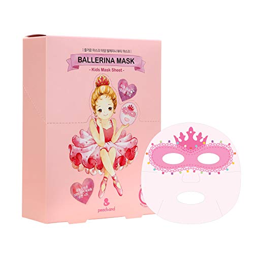 peach and Kids Face Mask, Spa Day Kit for Girls, Korean Skincare for Toddler, Birthday, Christmas Gifts for Teens, Sleepover Party, Stocking Stuffers, Pack of 10