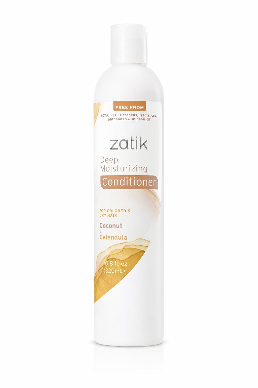 Zatik Naturals - Deep Moisturizing Shampoo & Conditioner Set - Coconut & Calendula for Colored, Dry Hair | Biodegradable, pH Balanced, 10.8 fl oz