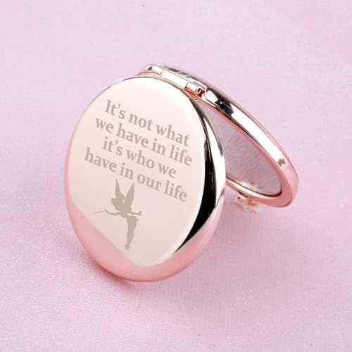 WUSUANED Fairy Princess Makeup Mirror It¡¯s Not What We Have in Life It¡¯s Who We Have in Our Life Jewelry Princess Gift Peter Gift Cartoon Fan Gift
