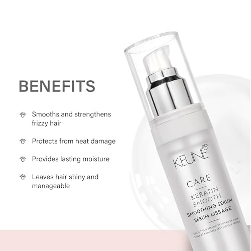 Keune Care Keratin Smooth Serum, Nourishing & Frizz-Control Treatment for Smoother Hair, 0.8 Fl Oz
