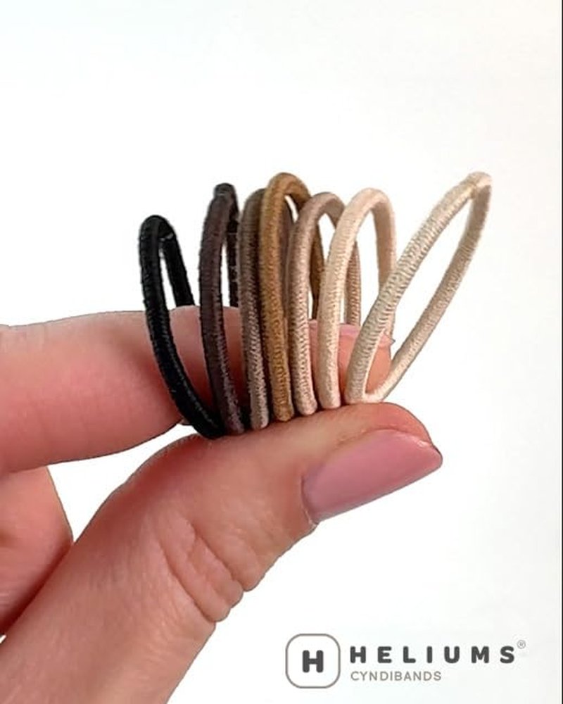 Heliums Small Hair Ties - No Damage Mini 1 Inch Elastics in Auburn Red | 48 Count for Thin Hair & Kids