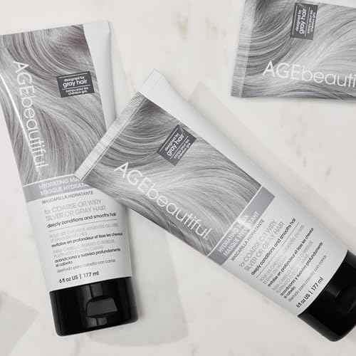 AGE beautiful Hydrating Mask for Wiry, Coarse Silver or Gray Hair, with Silk Amino Acids & Keratin, Deeply Condition & Reduce Frizz for Smooth, Shiny Hair