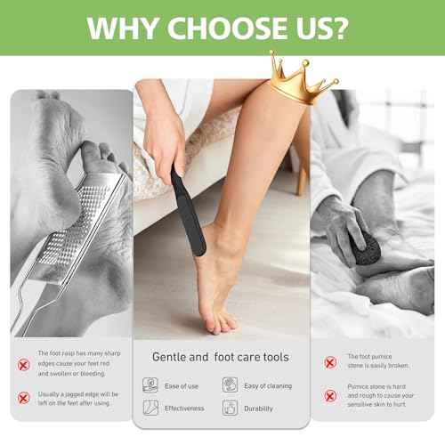 BALUCA Hard Skin Remover Nano Glass Foot File - Foot Callus Remover, Durable Foot Scrubber, Dead Skin Remover, Hygienic Pedicure Tool, Long Lasting Foot Buffer, Soft Smooth Feet, Black