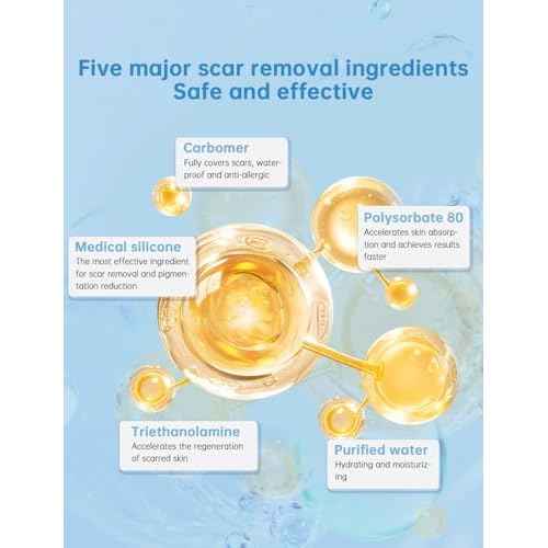 Silicone Scar Gel, Advanced Scar Cream treating for New and Old Scars, Surgical Scars, Burn Scars, Stretch Marks, Acne Scars, Dark markings, Keloid Removal 0.70 oz (20 g)