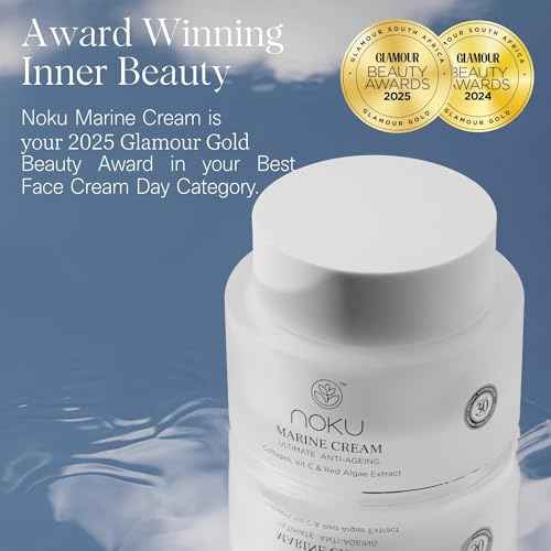 Noku Marine Cream ? EWG VERIFIED - Ultra Hydrating Anti-Aging Moisturizer with Red Algae, Vegan Collagen & Argireline Peptides, 50 ml / 1.69 fl oz | Vegan, Cruelty-Free, Award-Winning Formula