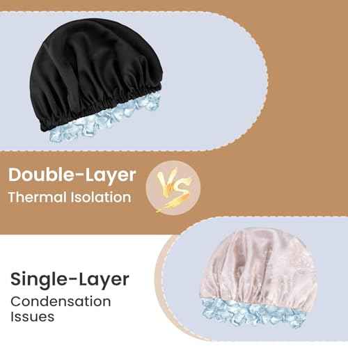 Adjustable Double Layer Silk-Satin Hair Bonnet for Women - Sleep Hair Protector Ideal for Natural Curly Hair, Anti-Frizz & Moisture Retention