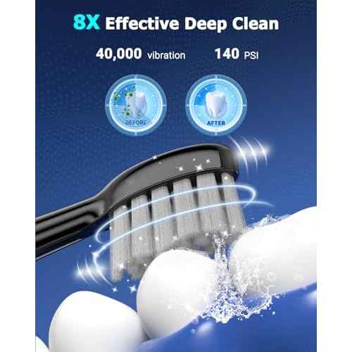 Electric Toothbrush with Water Flosser 3-in-1 Combo, Professional Sonic Toothbrush for Adults, 3 Brush Modes+5 Floss Speeds, Rechargable, 2.0 Flossing Toothbrush for Oral Care, Portable Travel Case