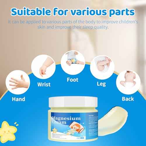 Magnesium Lotion for Kids,Natural Calming Cream for Restful Sleep,Relaxation,and Sensitive Skin Support,Recharge & Restore with Pure Magnesium Cream,Help You Sleep Peacefully(3.53 Fl Oz)