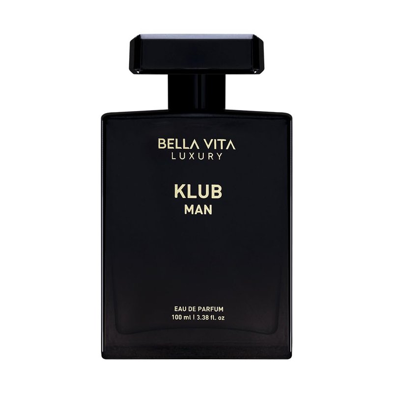 BellaVita Luxury KLUB Men's Eau De Parfum (100ml) | Intense, Masculine Party Perfume for Men | Notes: Lemon, Jasmine, Rose, Musk, Amber and Patchouli | Made with Premium Long-Lasting Perfume Oils