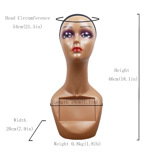 Realistic Mannequin Head For Wig Display JRM010 (Light Brown)